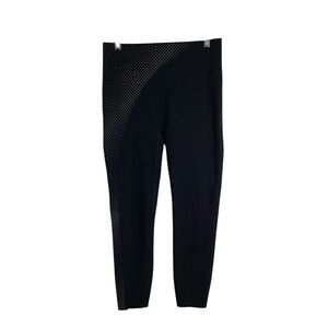 SPANX Black Leggings with Side White Polka Dots